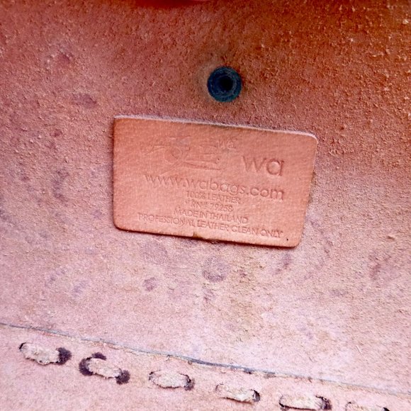 Tooled Floral Authentic Brown Leather Shoulder Bag - Picture 15 of 16